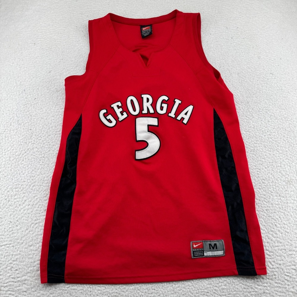 Vintage Nike Team Georgia Bulldogs #5 Basketball Jersey Boys M (Fits Adult S)